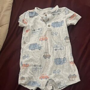 Carter's Gray One Piece with Blue and Orange Vehicles